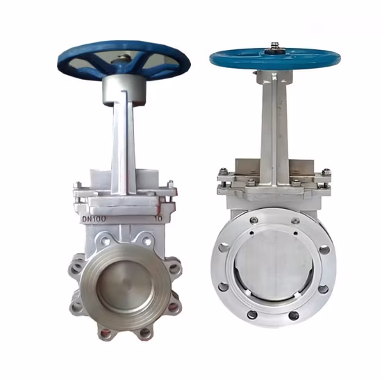 CE ANSI Pn25 DN200 DN80 DN500 Stainless Steel CF8 Ss Flange Manual Pneumatic Electric Hydraulic Actuator Knife Gate Valve